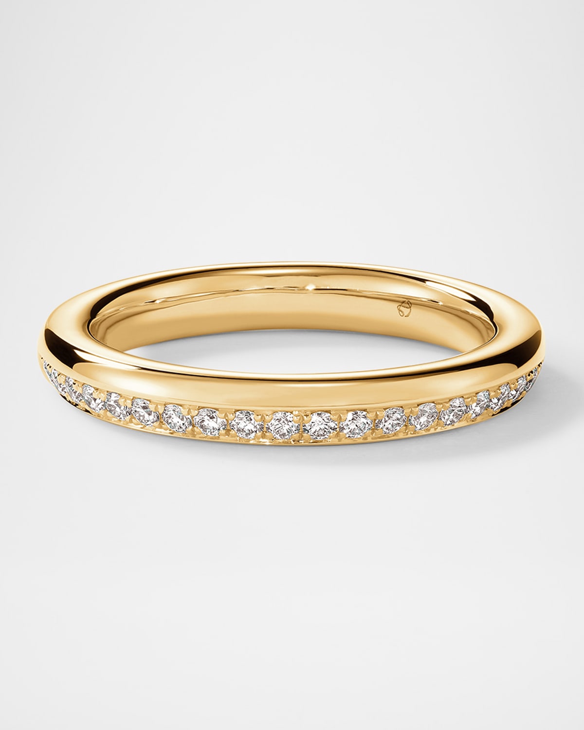 18K Yellow Gold Barre Diamond Pave Band Ring
