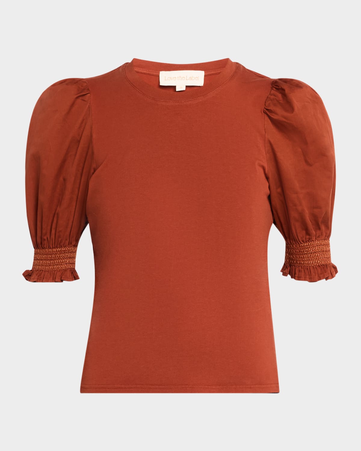Shop Love The Label Esme Cotton Puff-sleeve Tee In True White