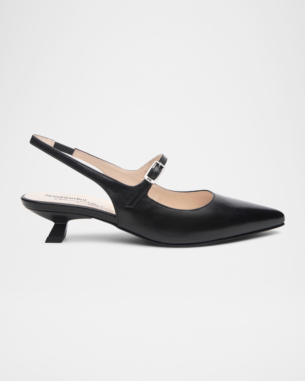Leather Mary Jane Slingback Pumps