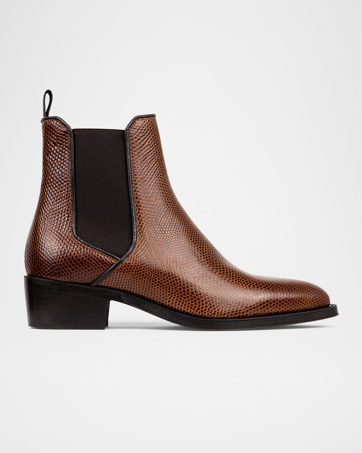 Donald Pliner Men's Ashford Lizard-effect Chelsea Boots In Whiskey