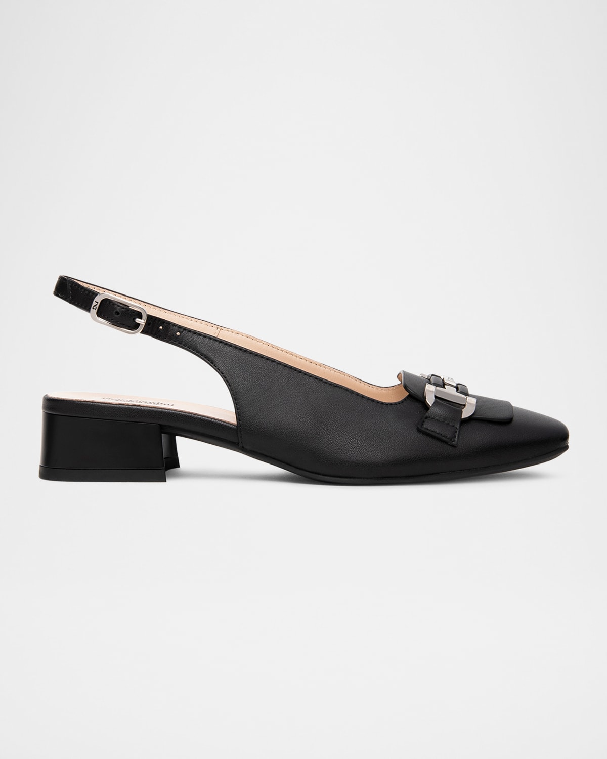 Leather Horsebit Slingback Pumps