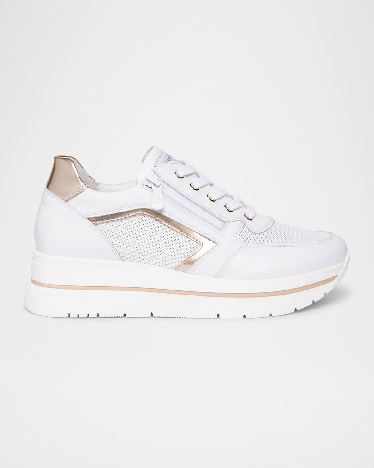 Leather Platform Side-Zip Sneakers