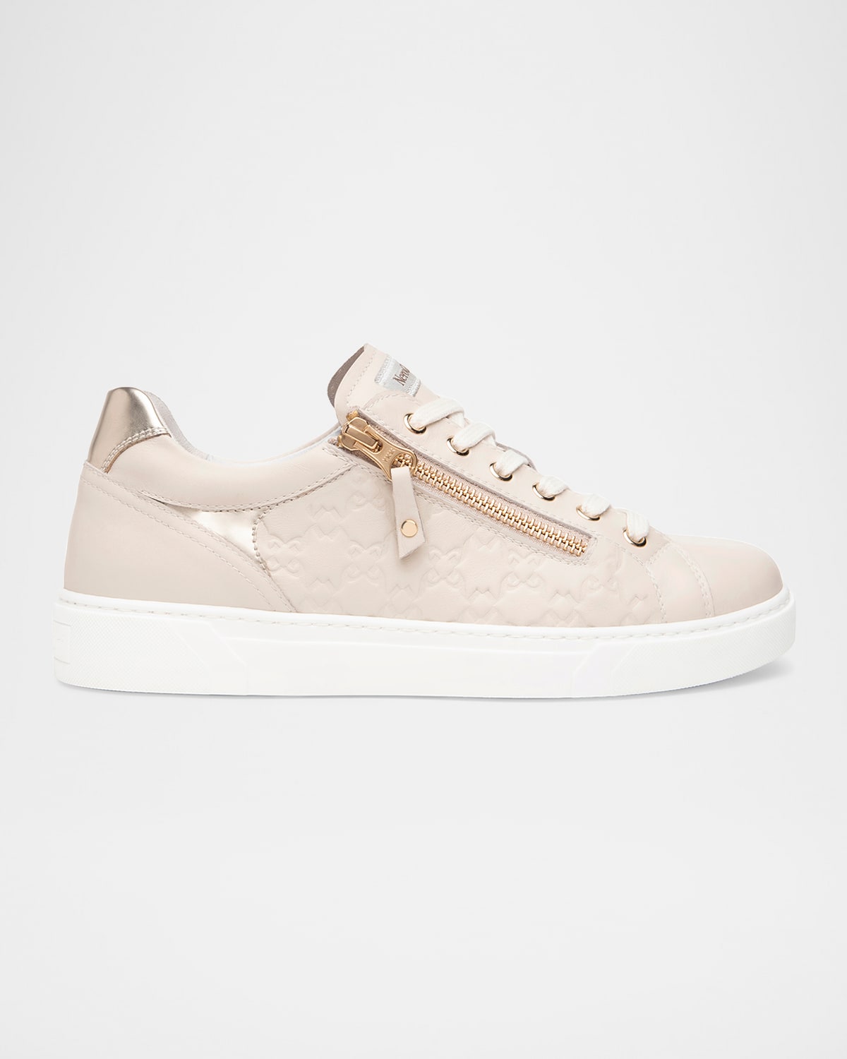 Leather Side Zip Low-Top Sneakers