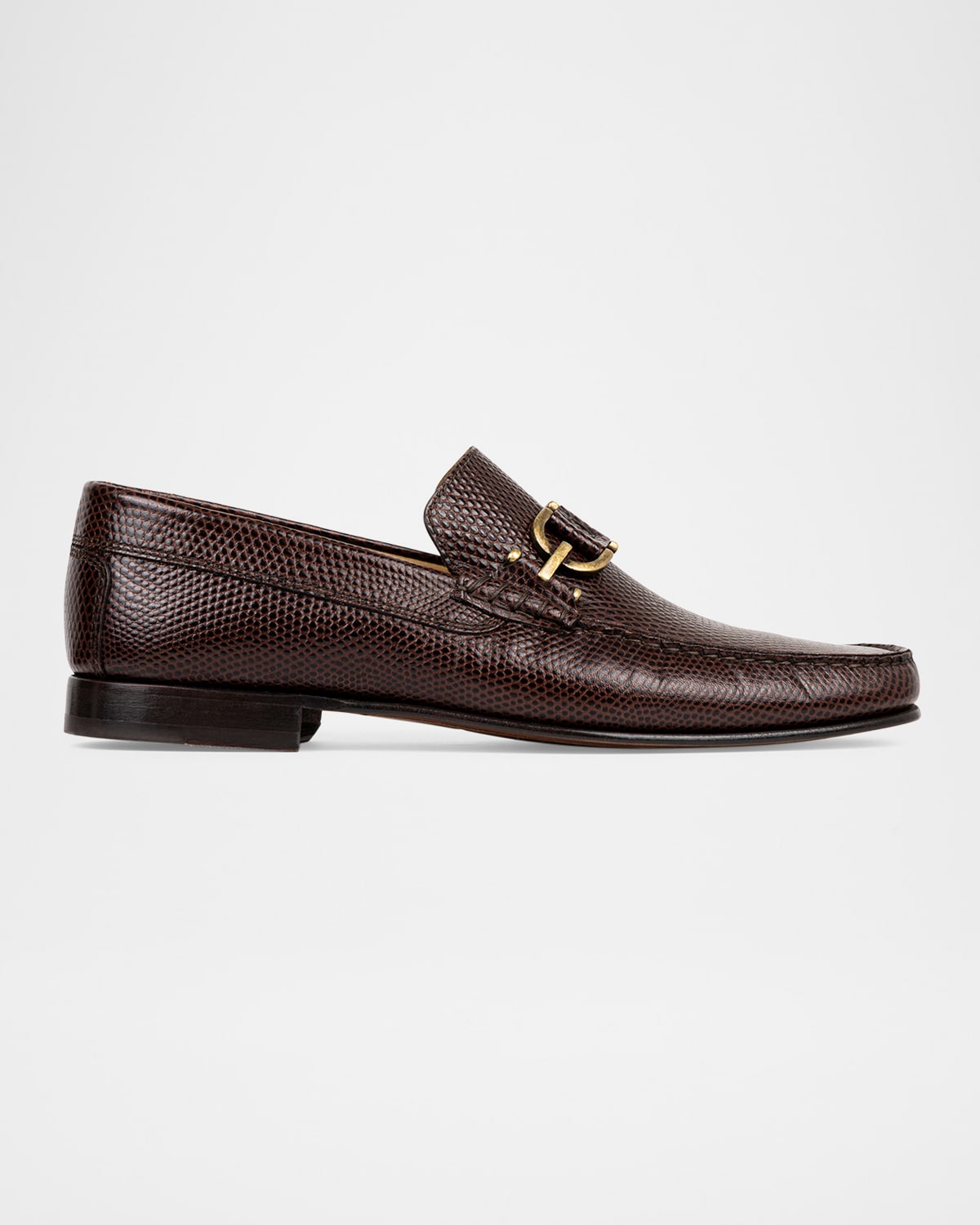 Men's Dacio Lizard-Effect Leather Bit Loafers