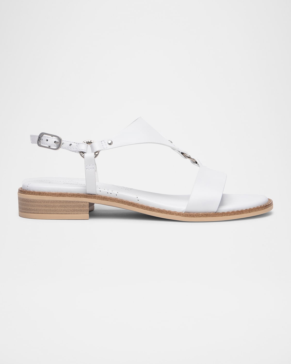 Metal Ring Leather Sandals