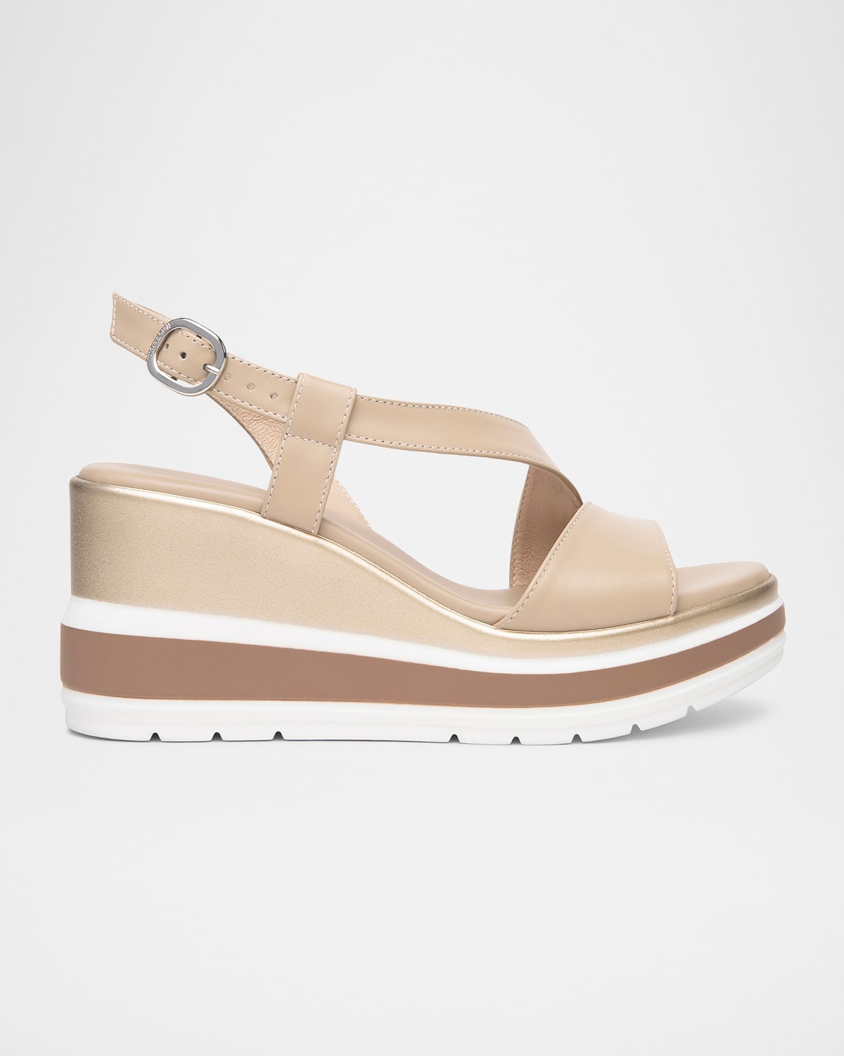 Leather Wedge Slingback Sandals