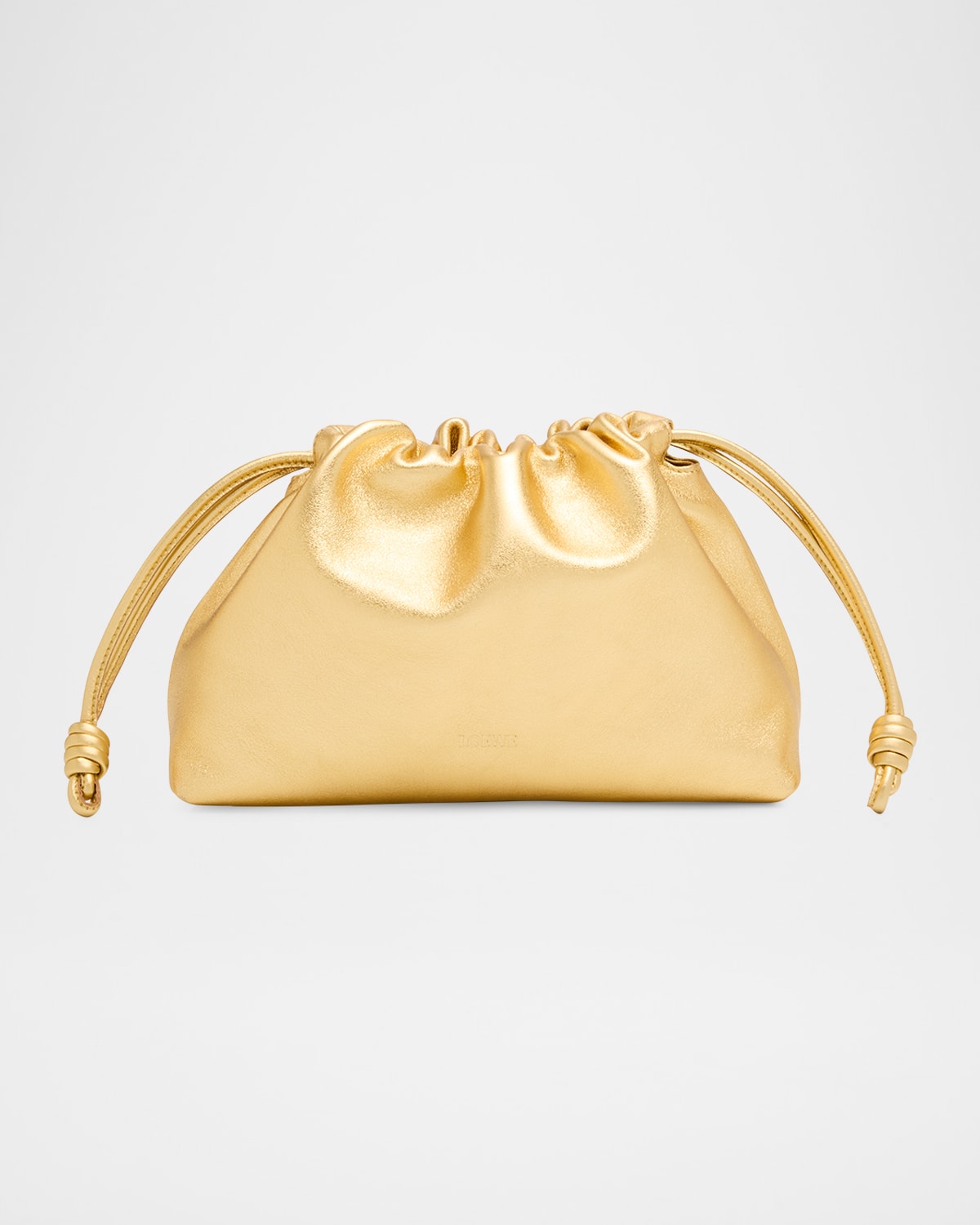 Loewe Mini Puzzle Leather Shoulder Bag In Gold
