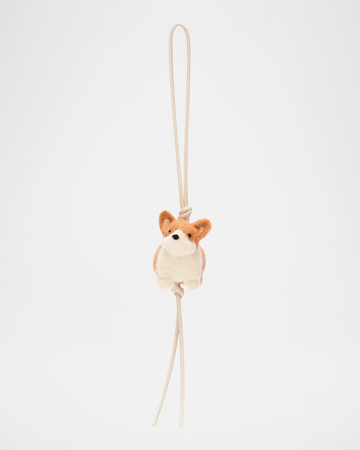 Loewe Corgi Charm In Leather And Wool In Multi