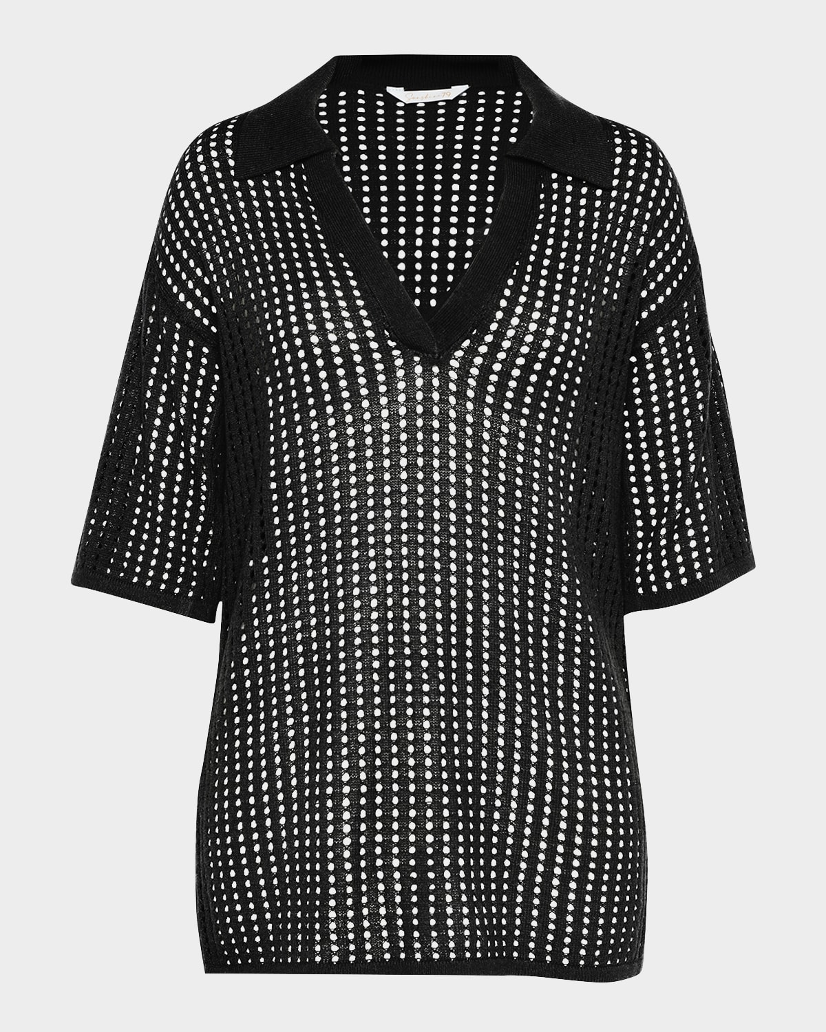 Sunshine 79 Resort Crochet-knit Tunic In Black