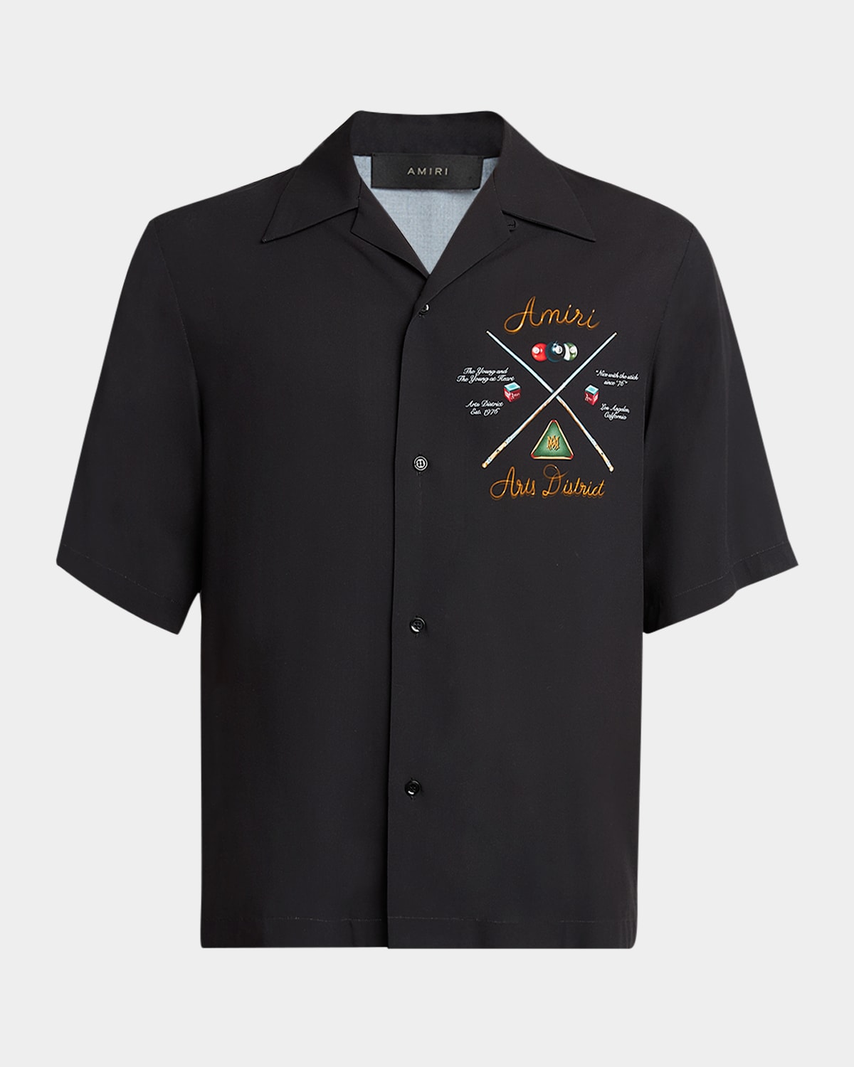 AMIRI MEN'S POOL CUE BOWLING SHIRT 