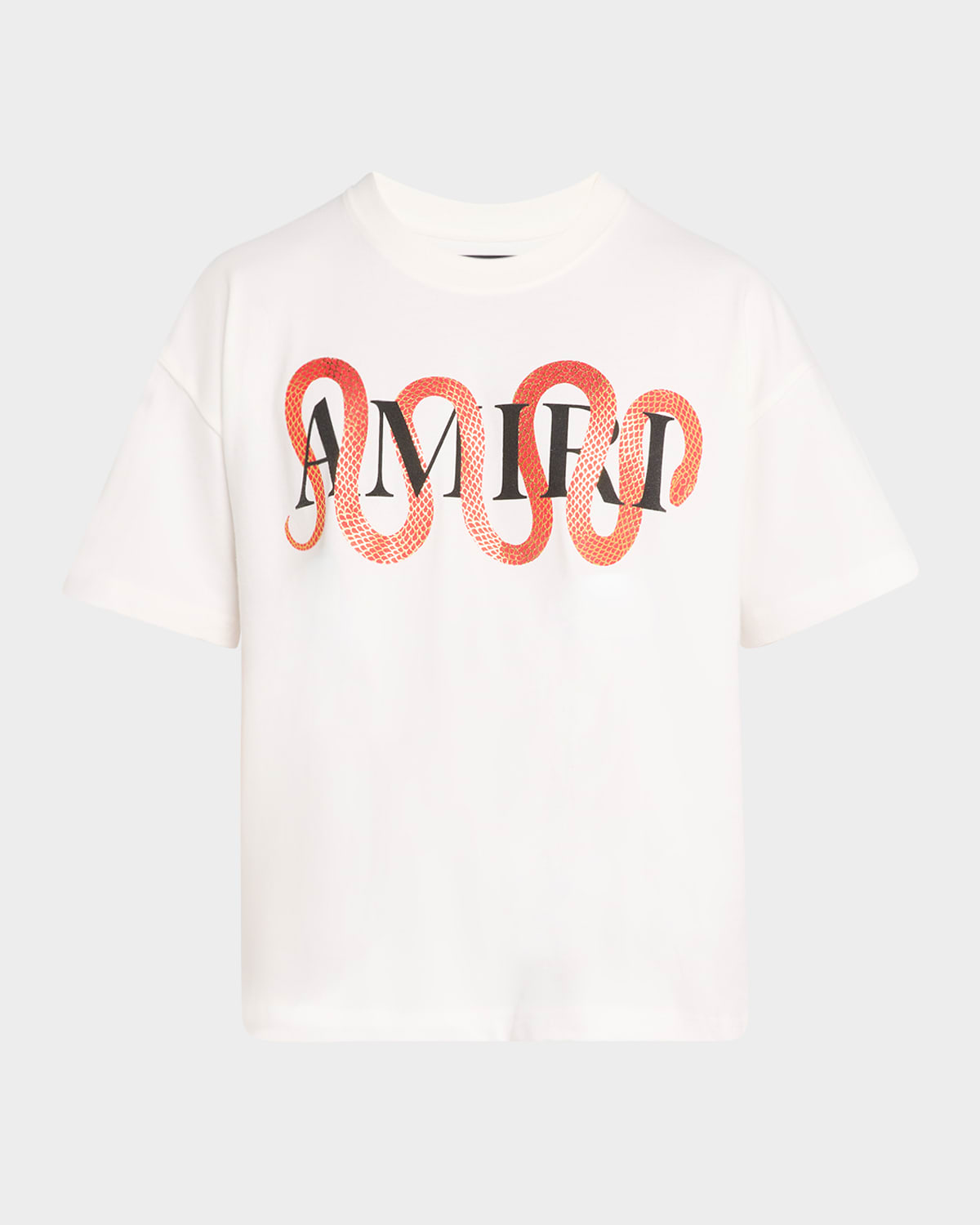 Shop Amiri Men's Snake Logo T-shirt In Ivory