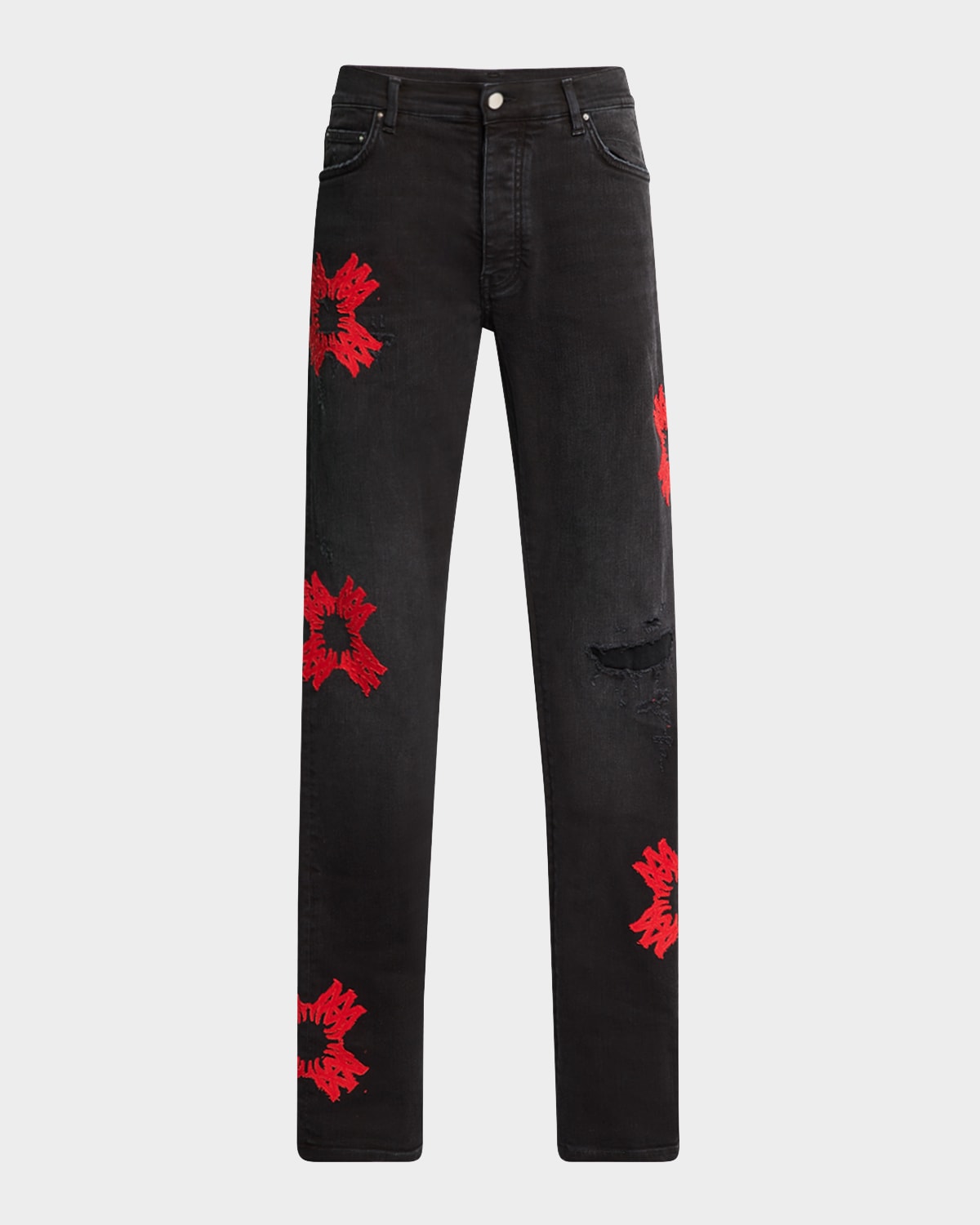 Shop Amiri Men's Ma Quad Applique Skinny Jeans In Vintage Black