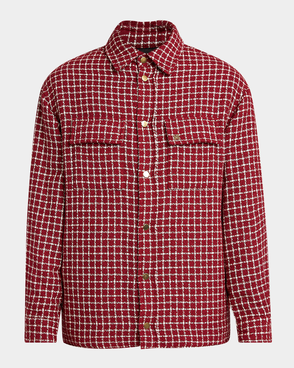 Amiri Red Embroidered Boucle Jacket In Deep Red
