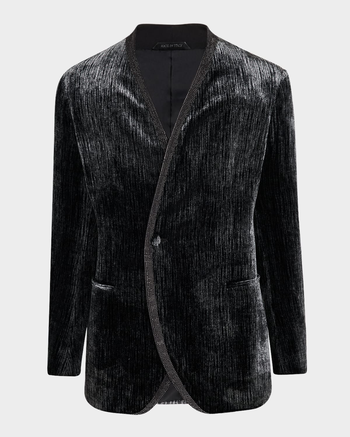 Giorgio Armani Men's Upton Strass-trim Smoking Blazer In Black