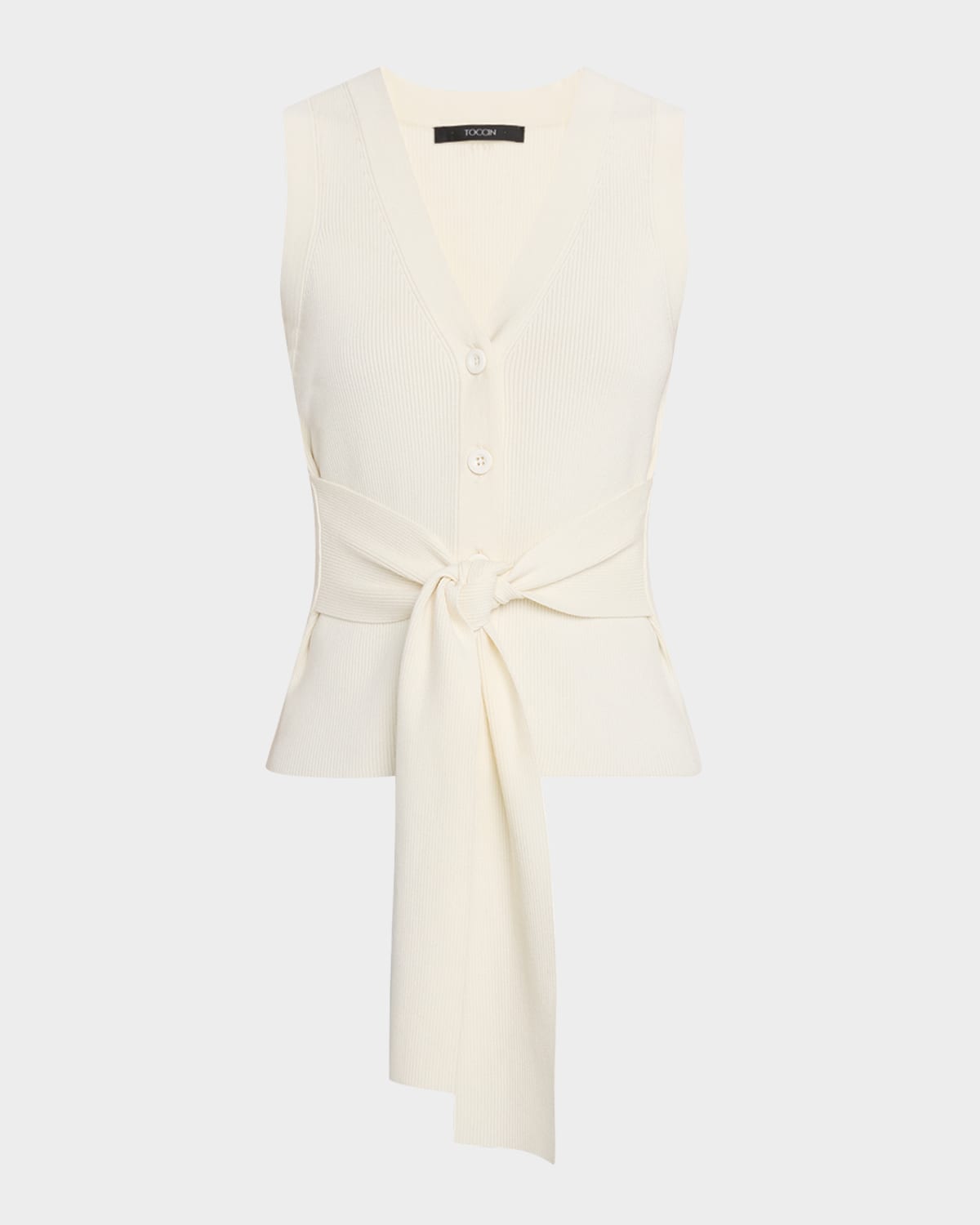 Collins Sleeveless Knit Tie-Front Vest