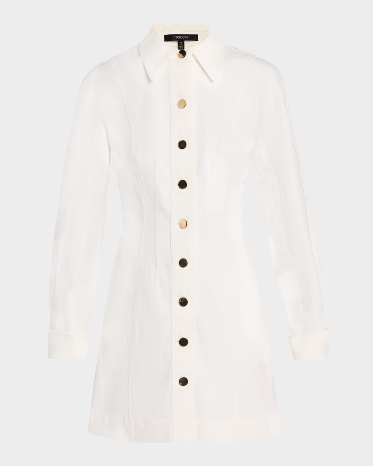 Alexa Denim Seamed Mini Dress