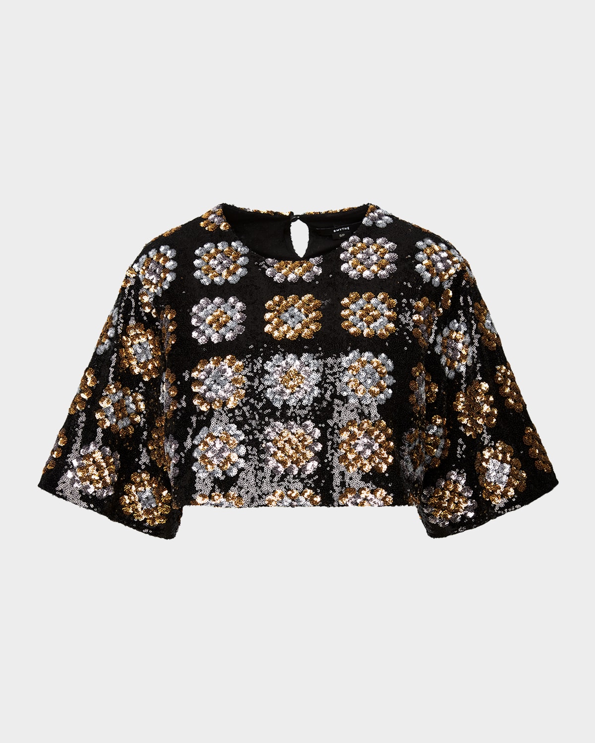 Sequined Stretch Crop Top