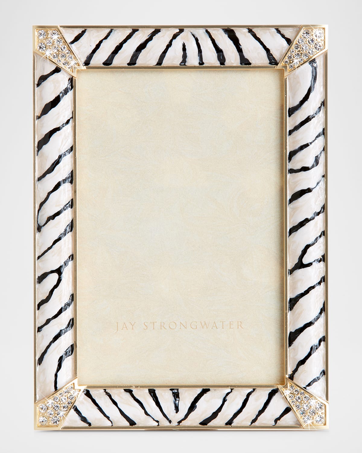 Jay Strongwater Lavinia Zebra Enamel Picture Frame, 4" X 6"