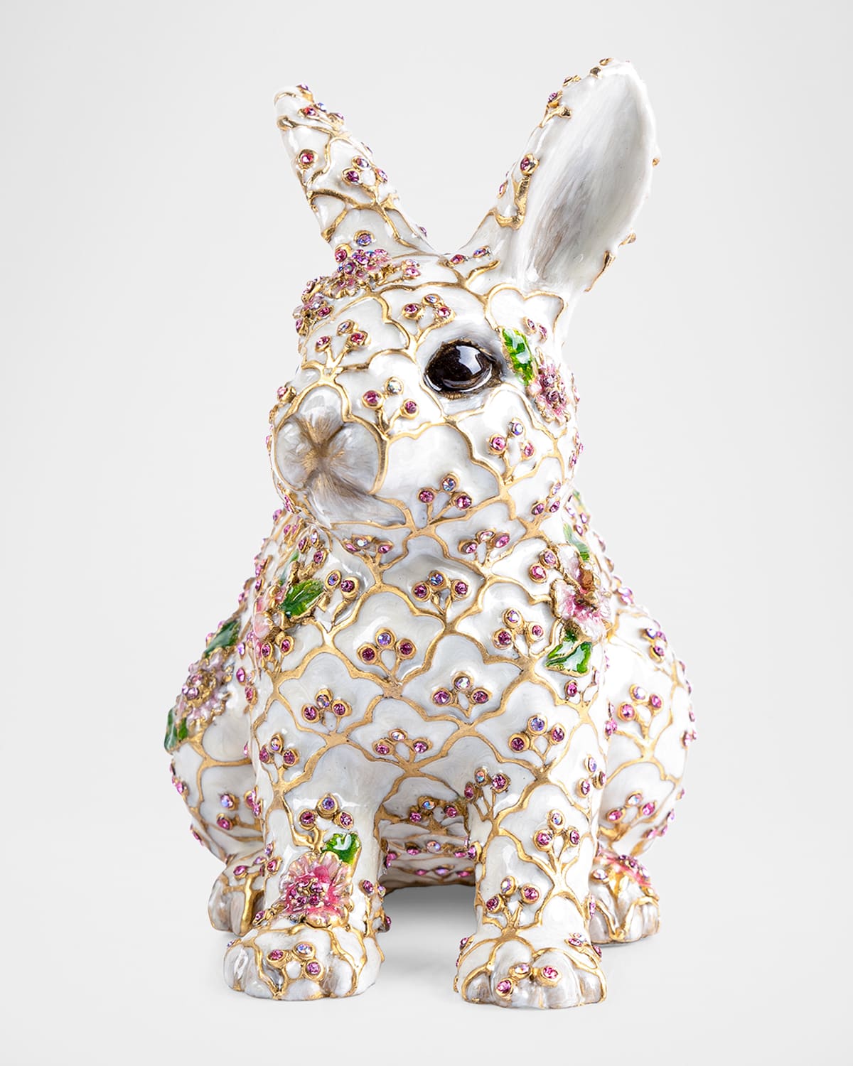 Jay Strongwater Jing Floral Rabbit Figurine