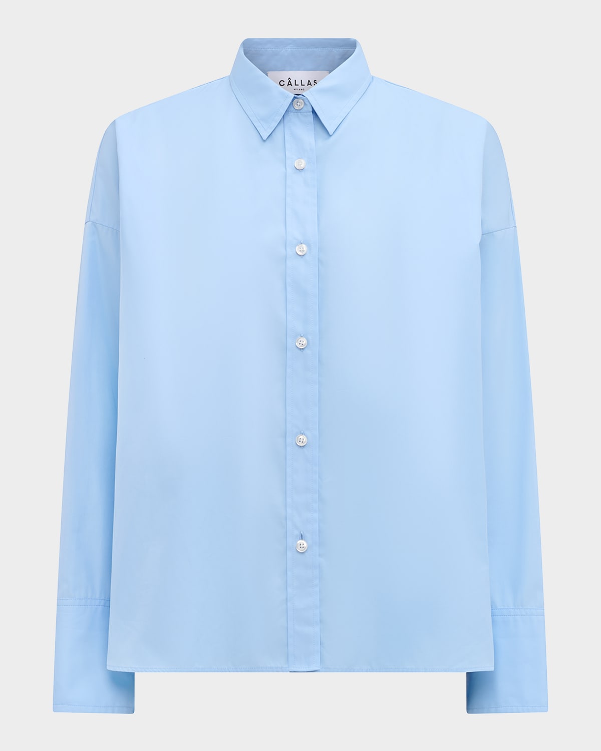 Sirene Button-Down Silk Twill Scarf Shirt