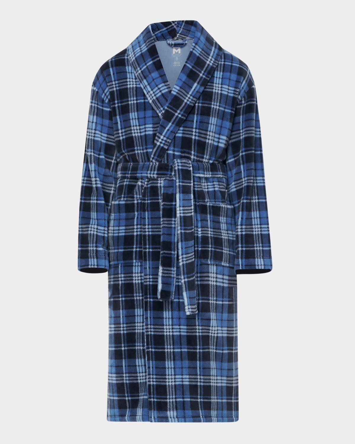 Men's Plaid Plush Fleece Robe
