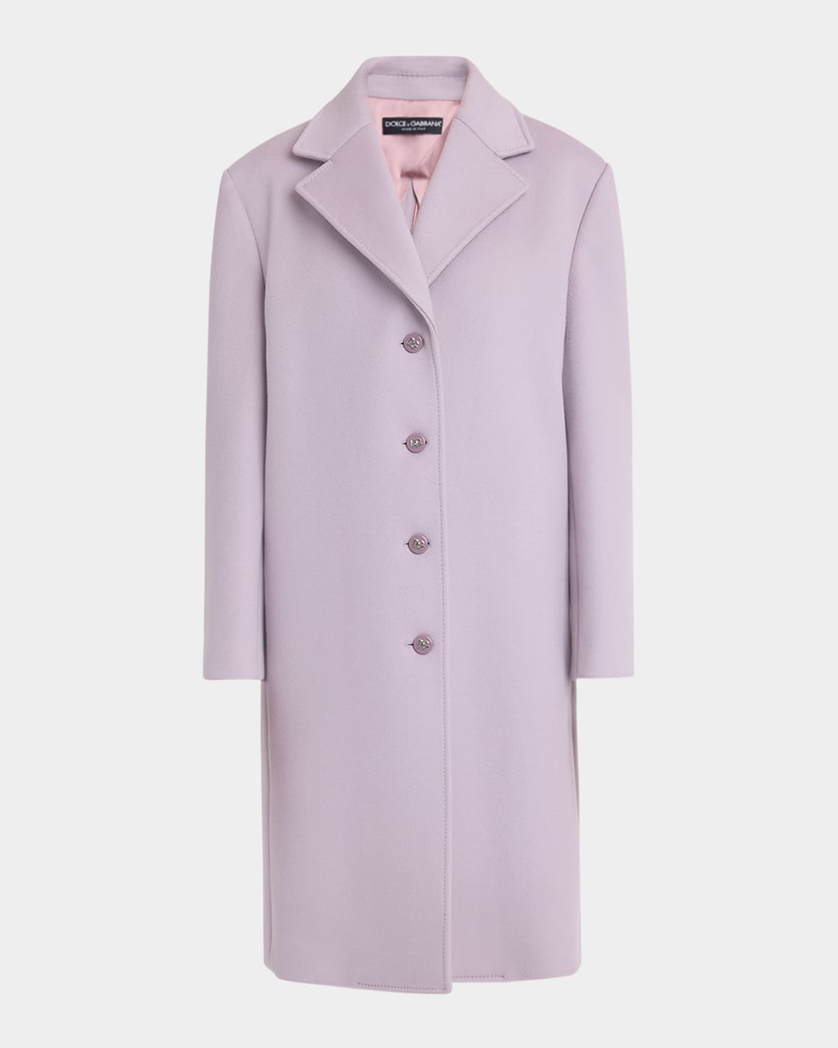 Single-Breasted Cashmere Long Coat