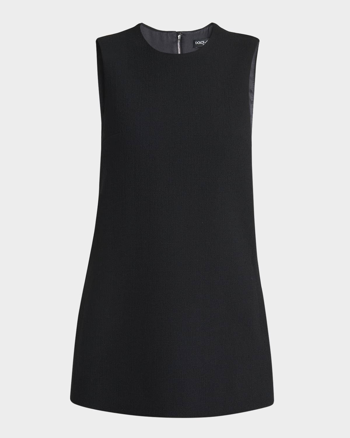 Dolce & Gabbana Sleeveless Crepe Mini Dress In Black