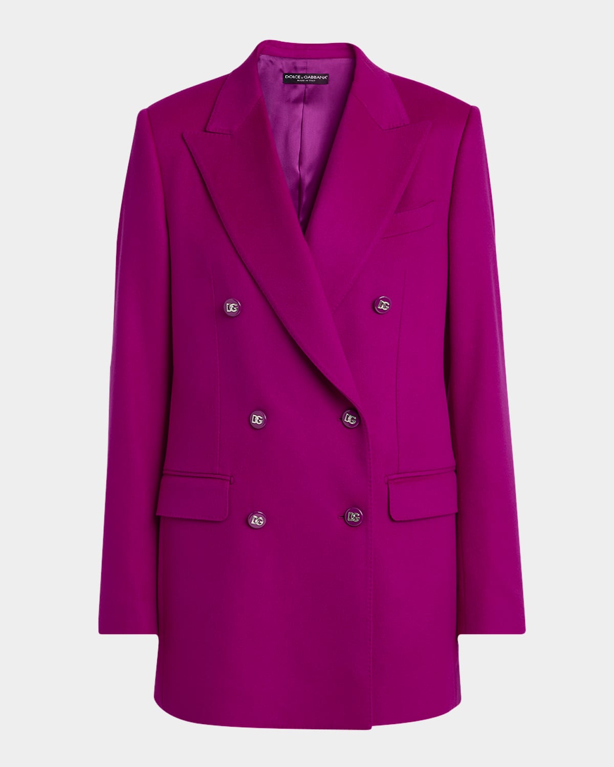 Dolce & Gabbana Oversize Double-breasted Cashmere Jacket In Pink