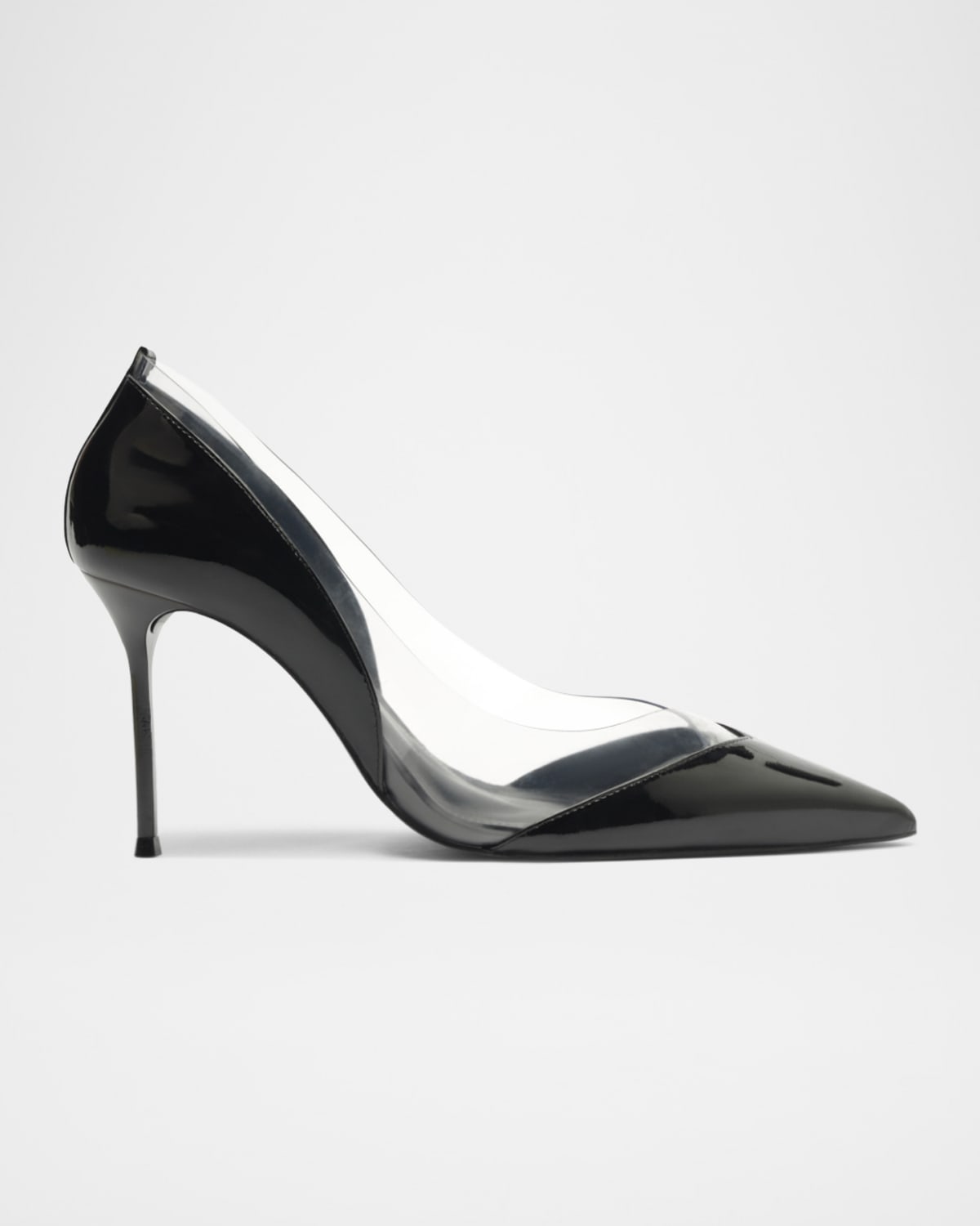 SCHUTZ ANDIE LEATHER VINYL STILETTO PUMPS 