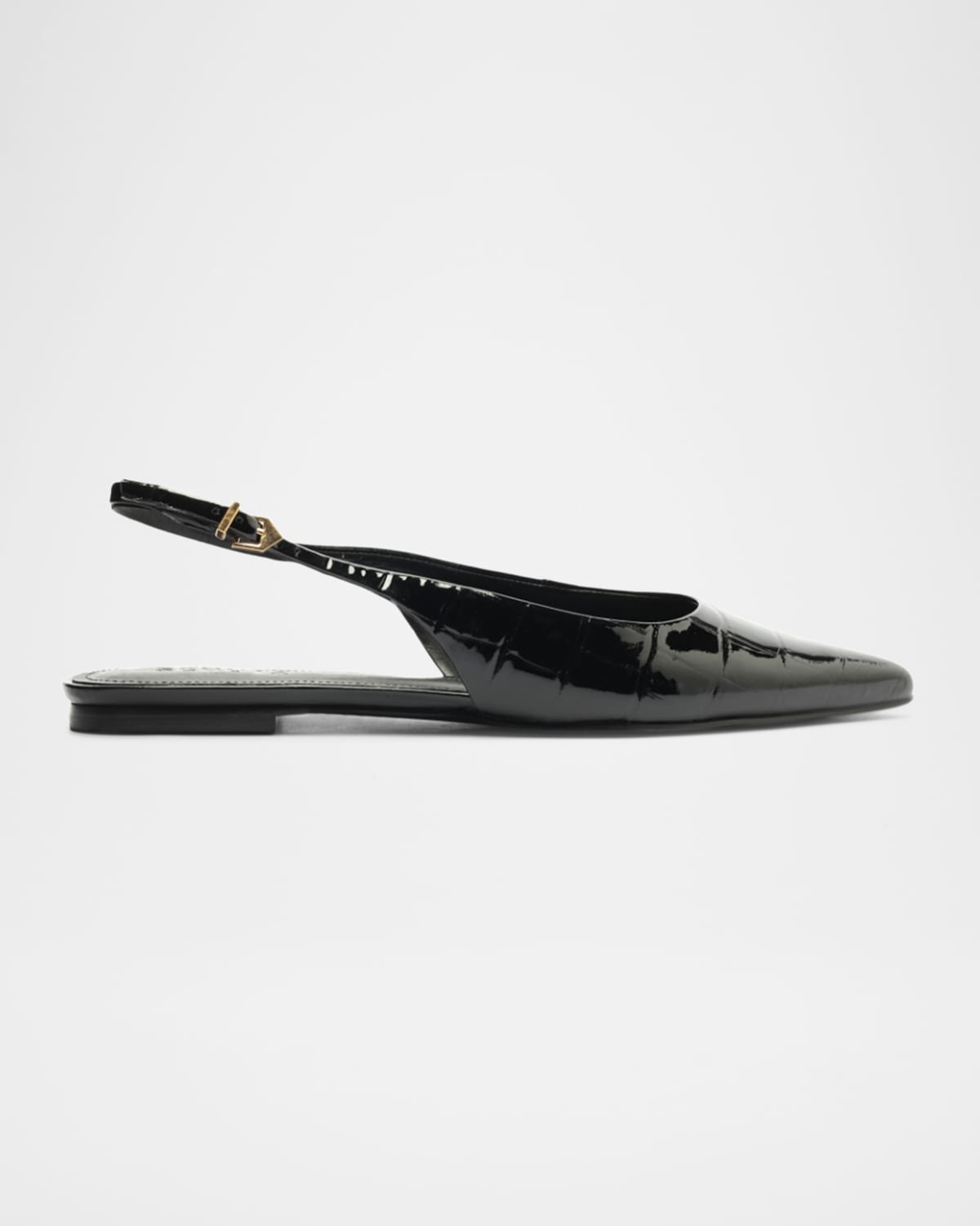 SCHUTZ PAOLA CROCO SLINGBACK FLATS 