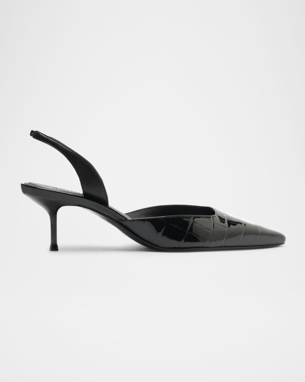 SCHUTZ PAOLA CROC-EMBOSSED LEATHER SLINGBACK PUMPS 