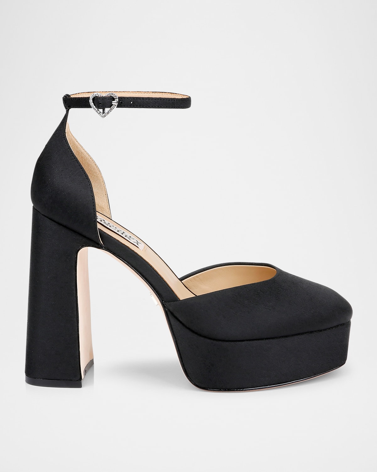 Shop Badgley Mischka Jayda Ankle-strap Platform Pumps In Black Crepe