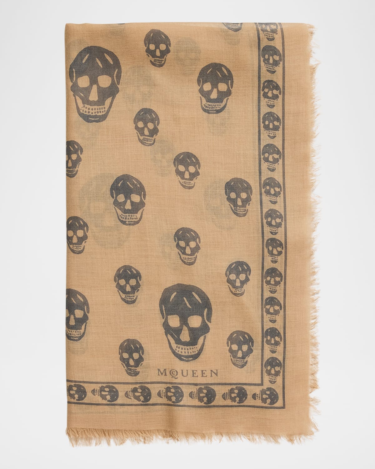 Alexander Mcqueen Men's Abstract Skull Scarf In White Red