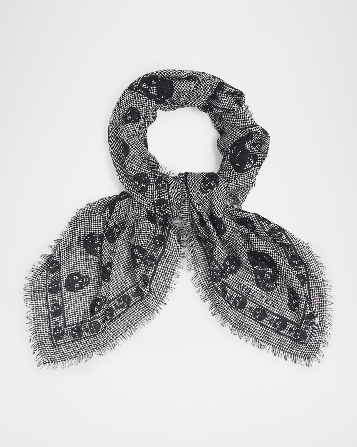 Men's Skull Houndstooth Scarf
