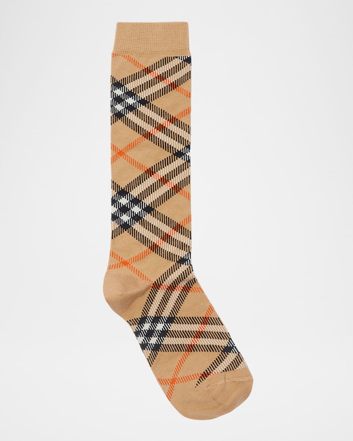 Burberry Beige Vintage Check Knee High Socks In Sand Ip Check