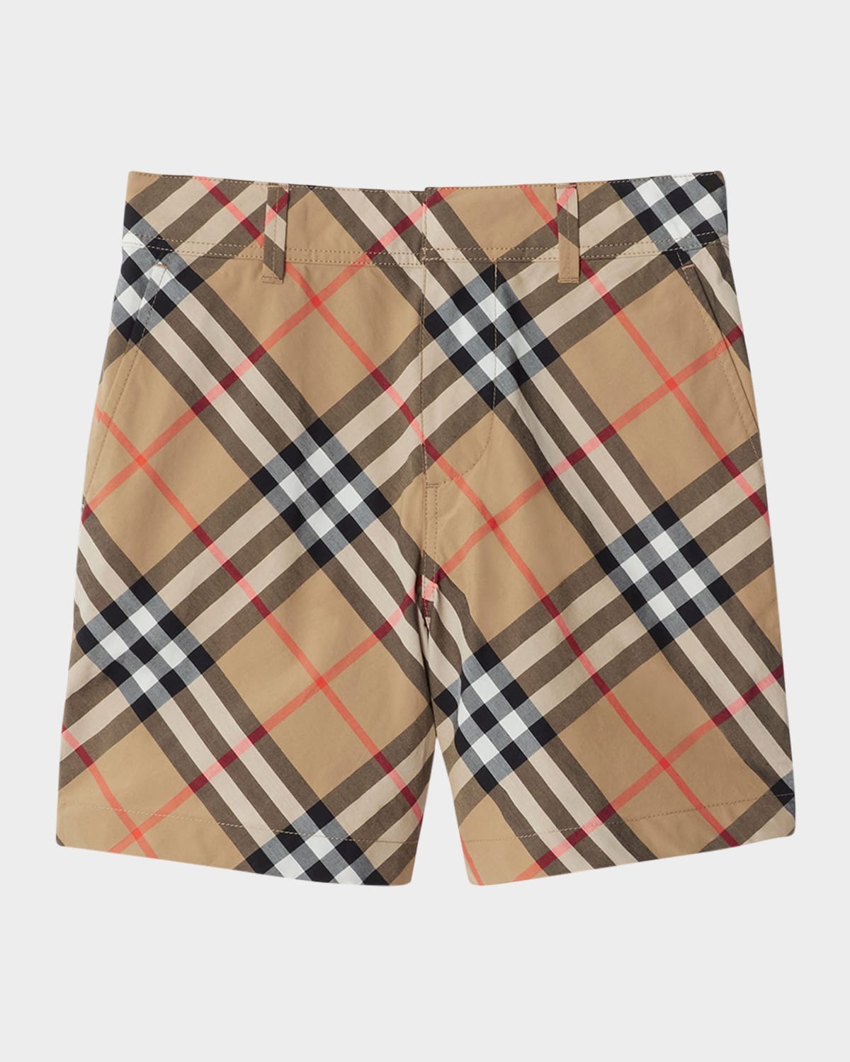 BURBERRY BOY'S OSCAR CHECK COTTON SHORTS 