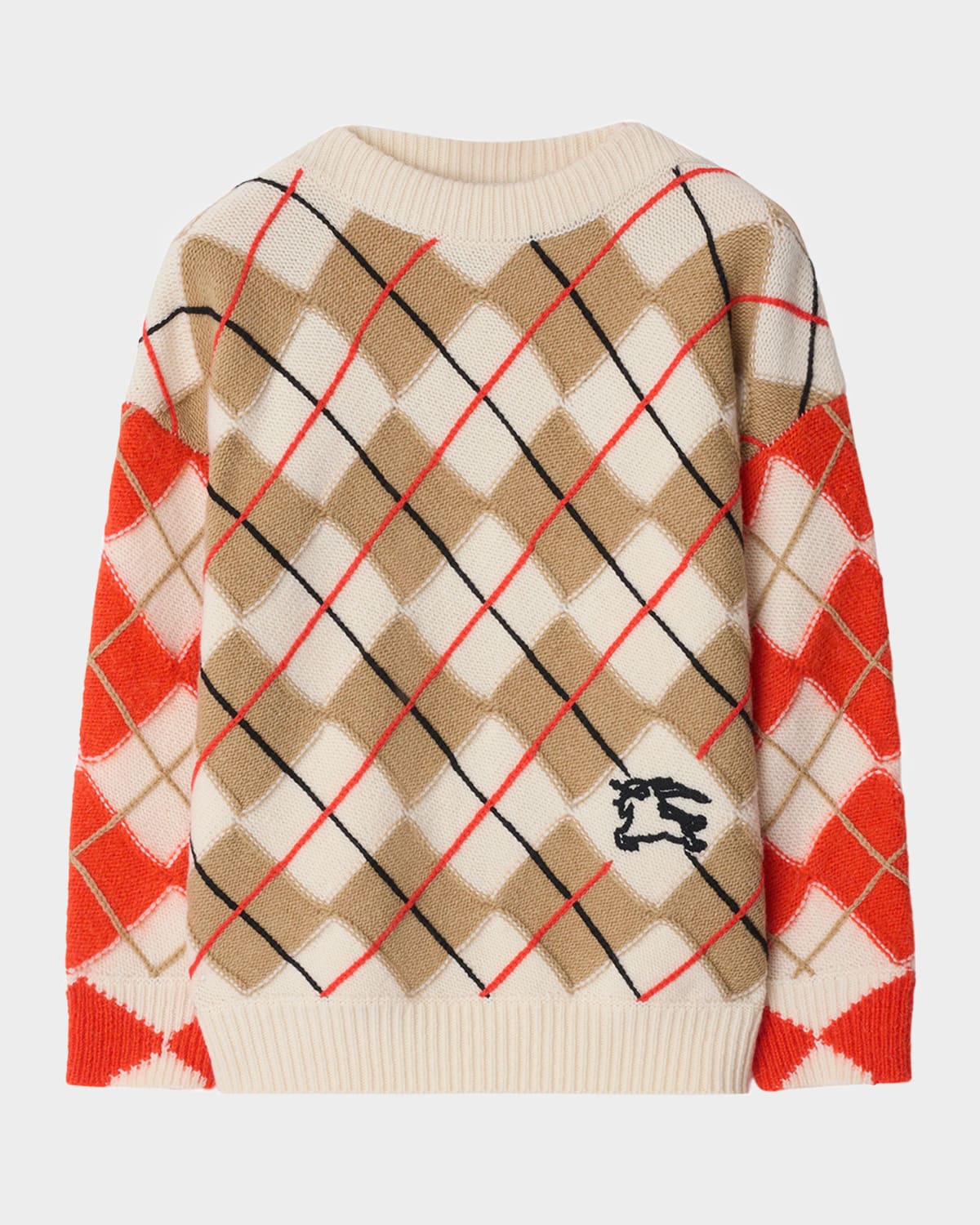 BURBERRY BOY'S KEVIN EKD ARGYLE WOOL SWEATER 