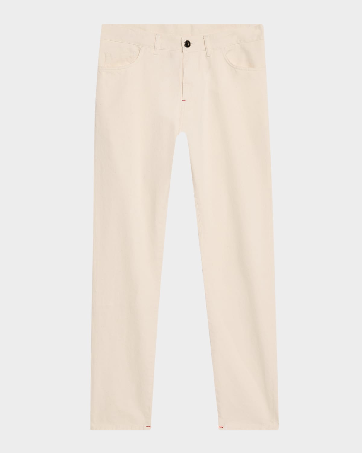 Men's Ecru Denim Five-Pocket Pants