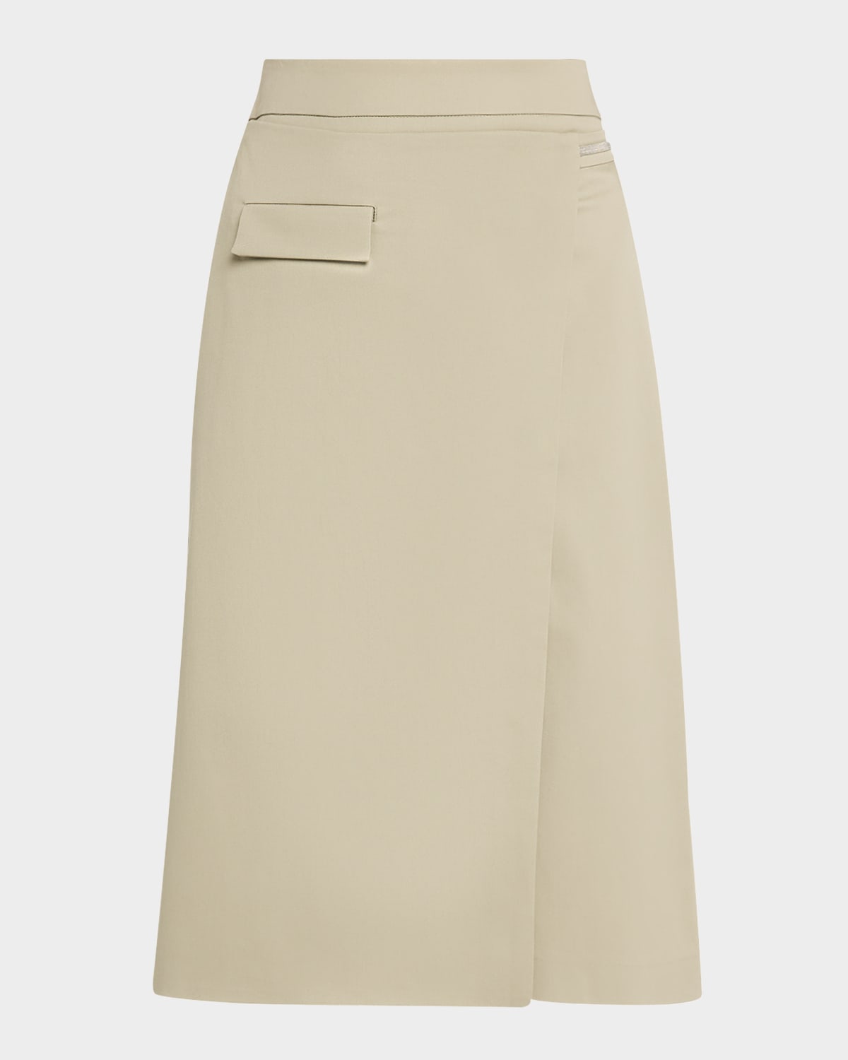 PESERICO WRAP-FRONT MIDI SKIRT 