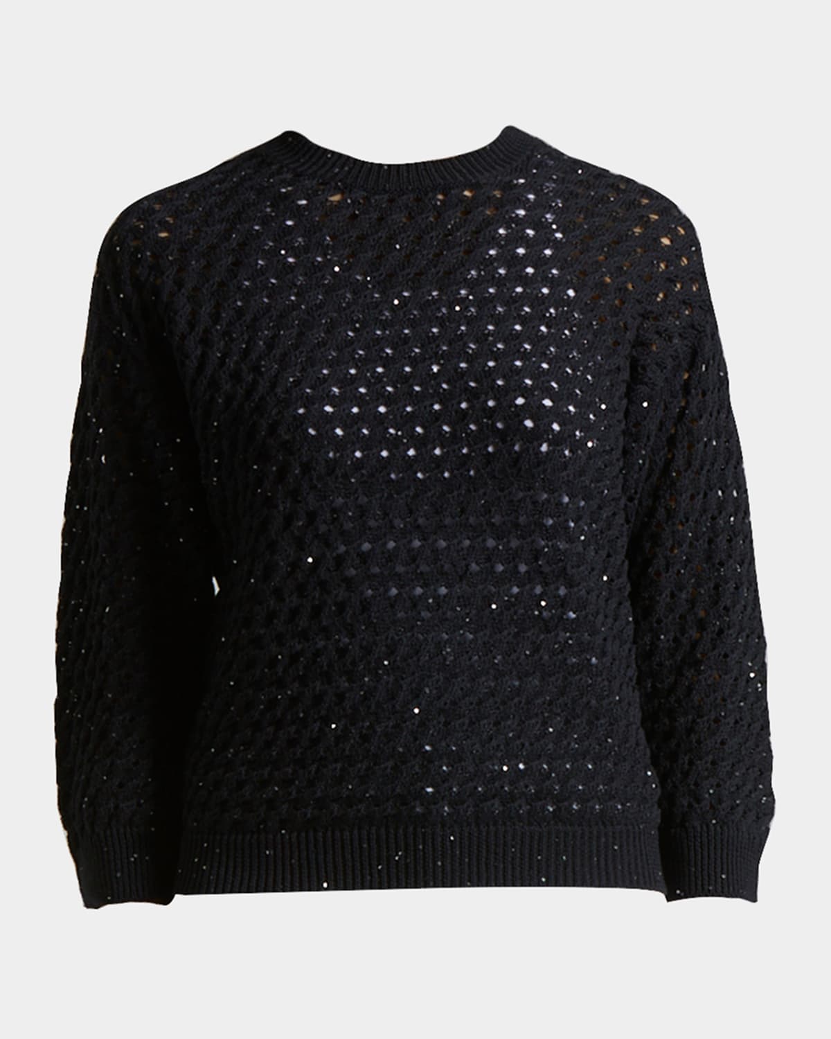 PESERICO CREWNECK OPEN-KNIT SWEATER 