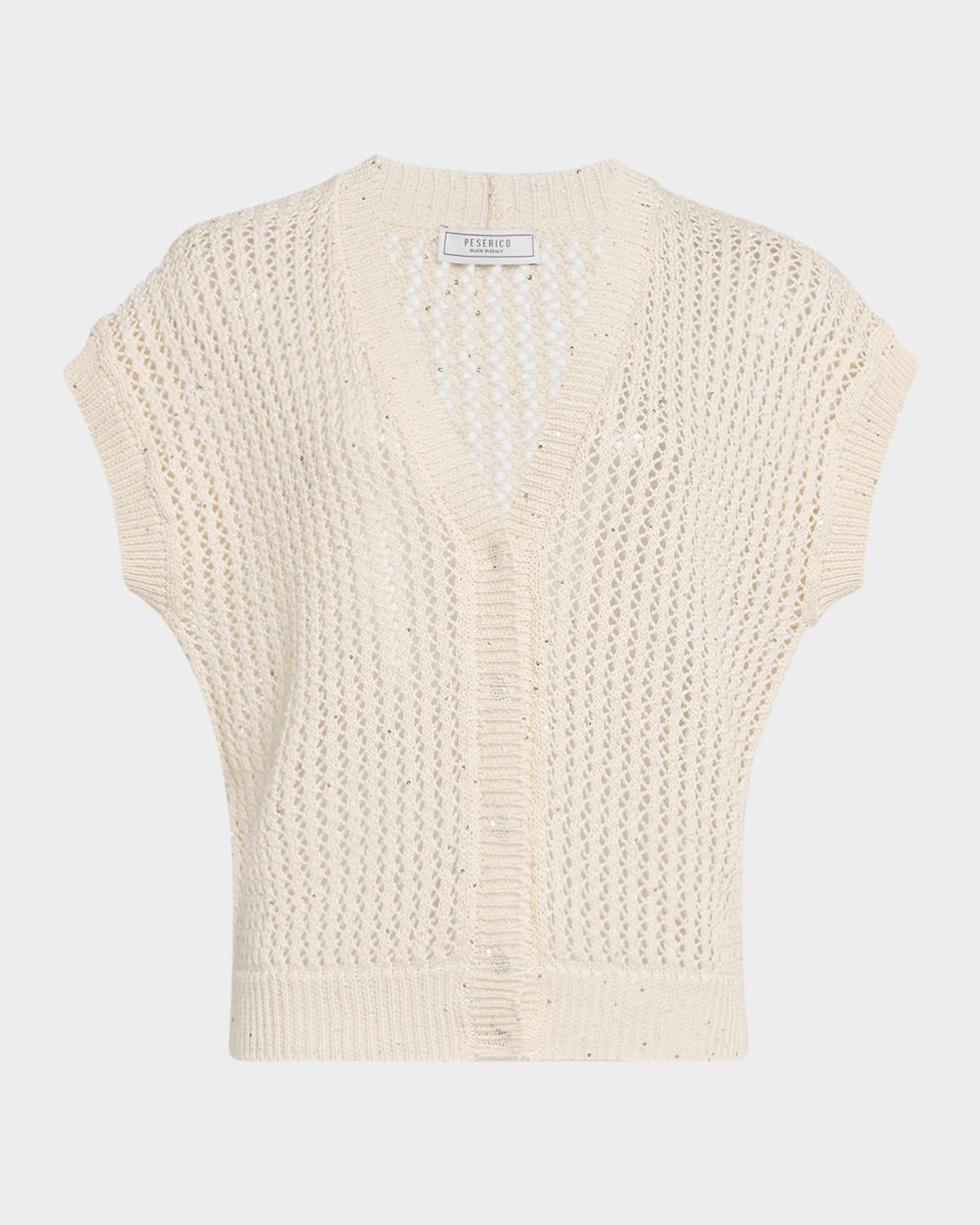 PESERICO OPEN-KNIT SEQUIN CARDIGAN 