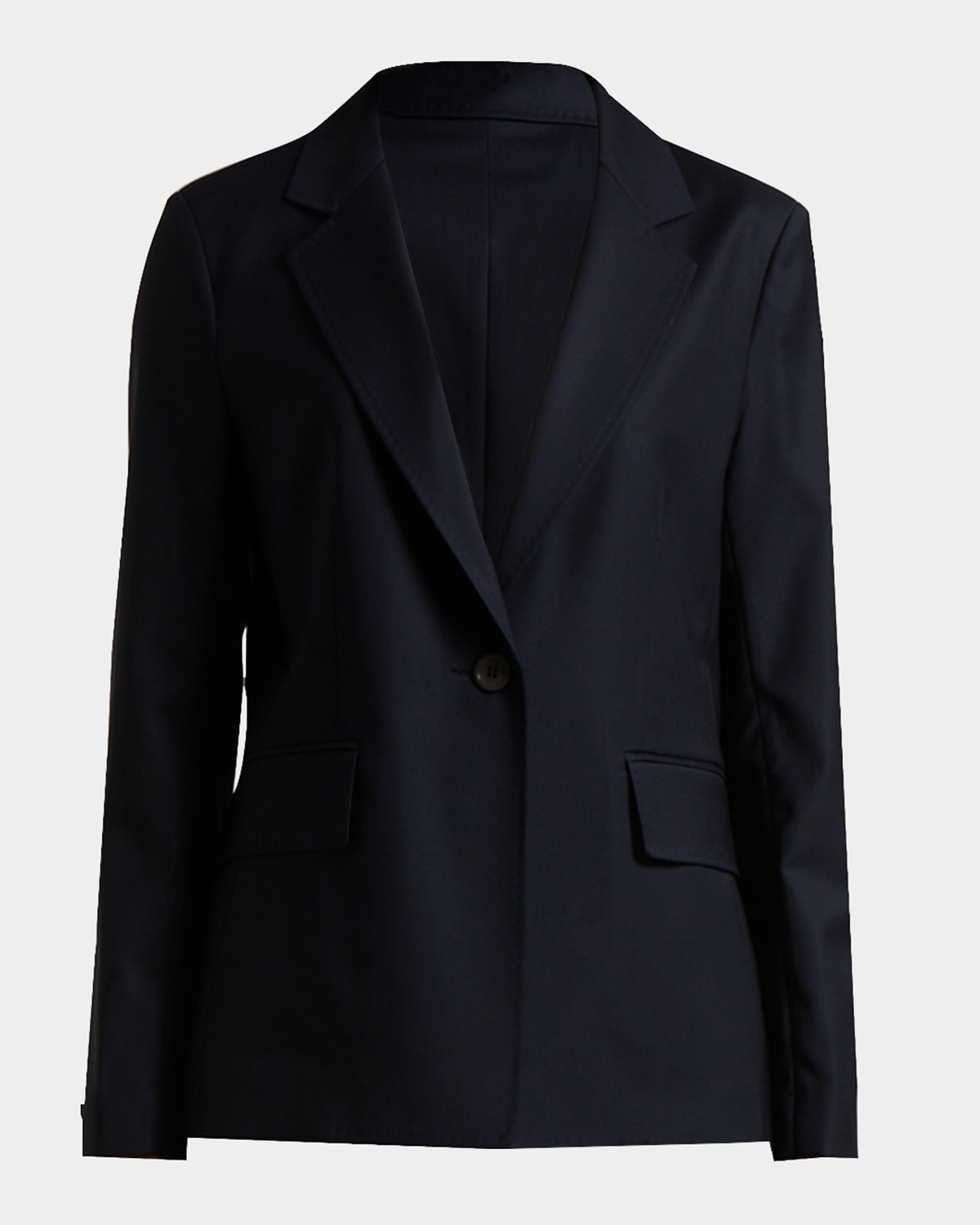 Single-Button Virgin Wool Blazer