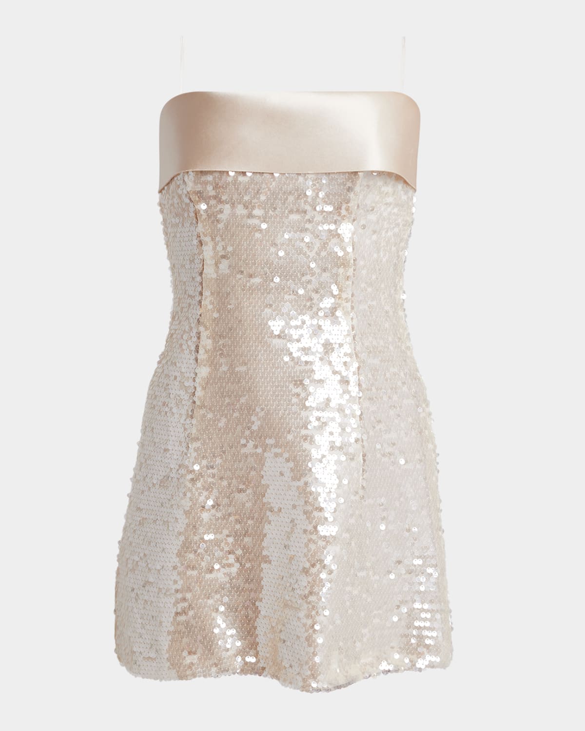 Shop Philosophy Di Lorenzo Serafini Sequined Strapless Mini Dress In Ivory