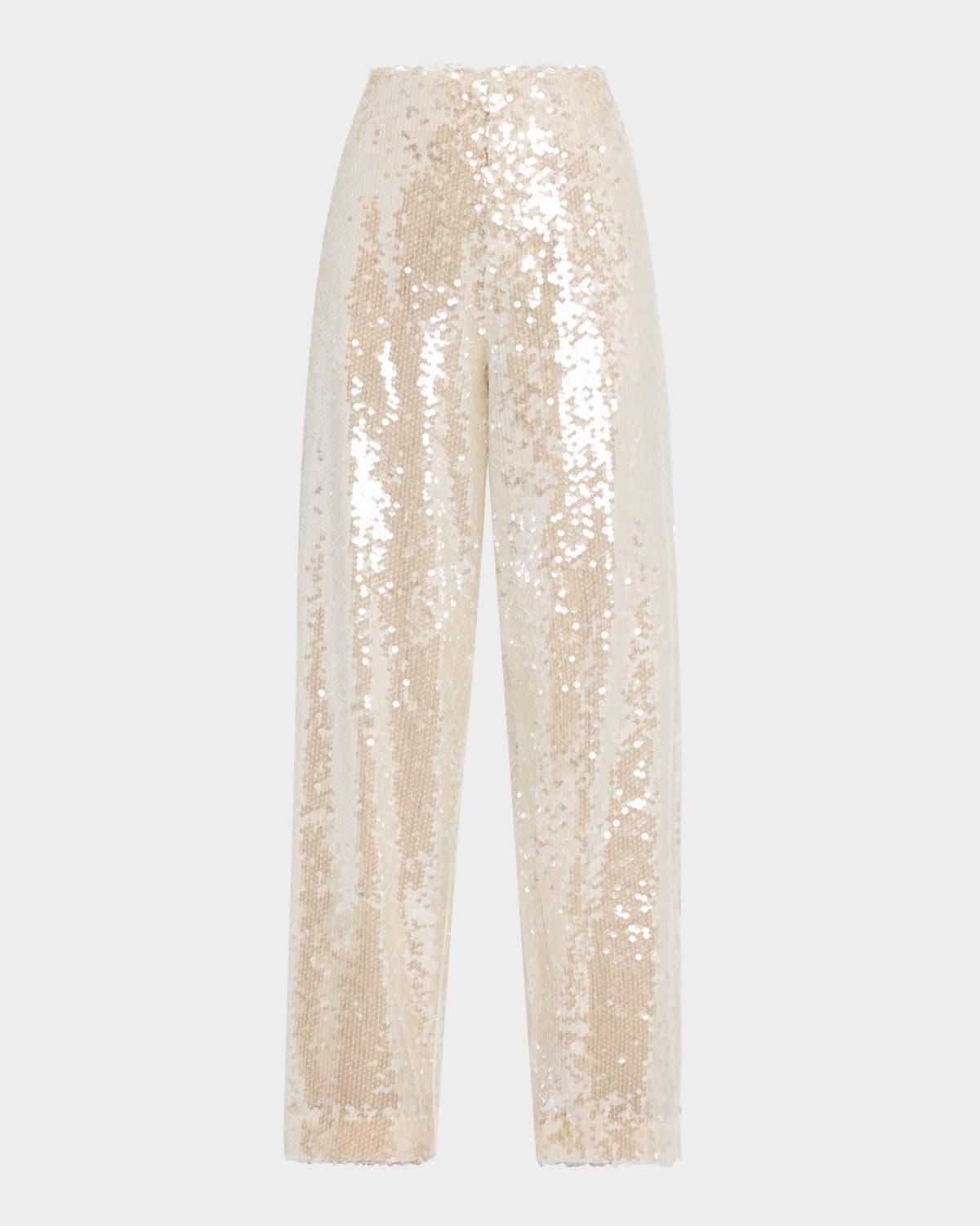 Shop Philosophy Di Lorenzo Serafini Sequined Wide-leg Trousers In Ivory