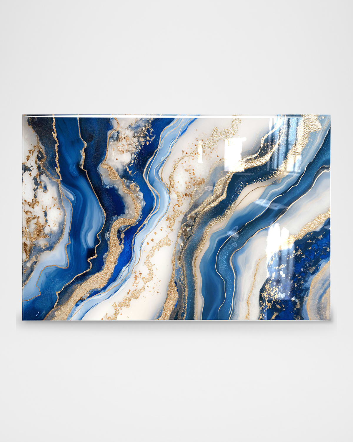 The Oliver Gal Artist Co. Melting Blue Agate Gallery-wrapped Giclee In Blue