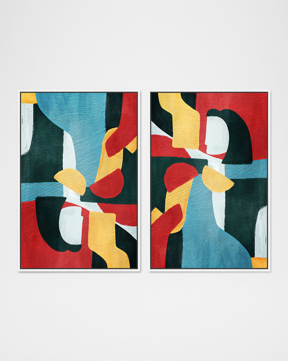 The Oliver Gal Artist Co. Textured Duo Hand-embellished Framed Giclees, Set Of 2 In Red