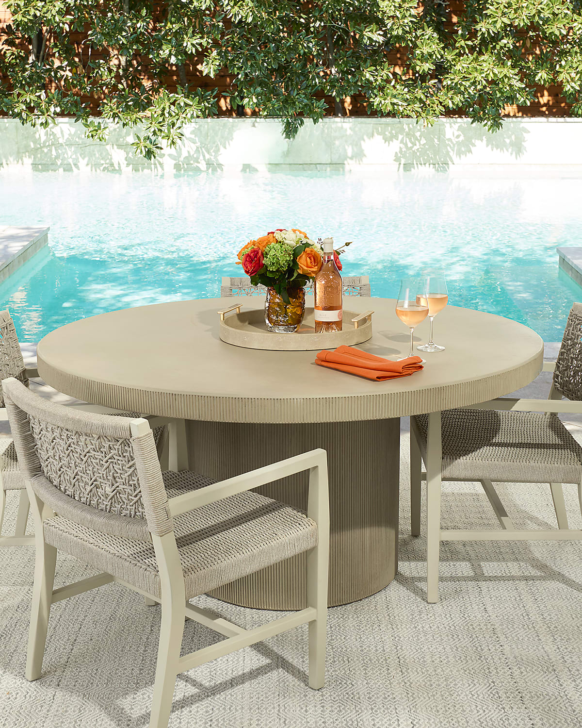 Palecek Largo Outdoor Dining Table In Gray
