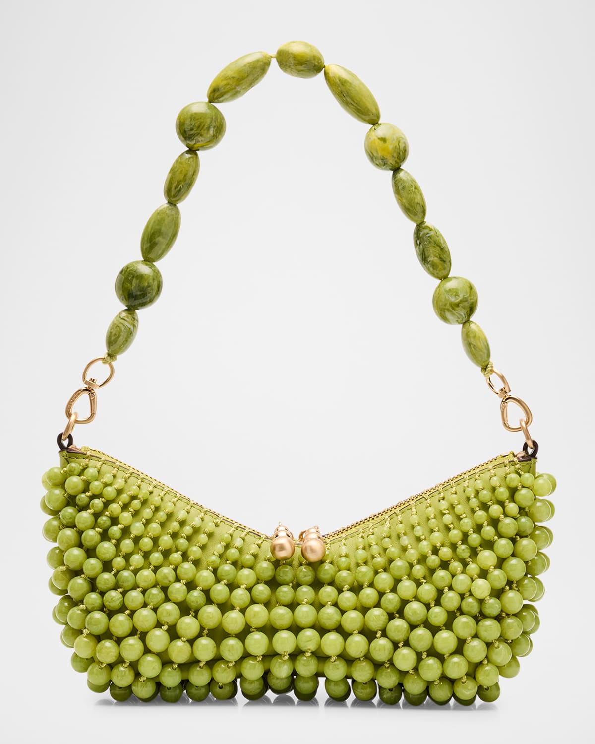 Cult Gaia Mercier Beaded Leather Shoulder Bag