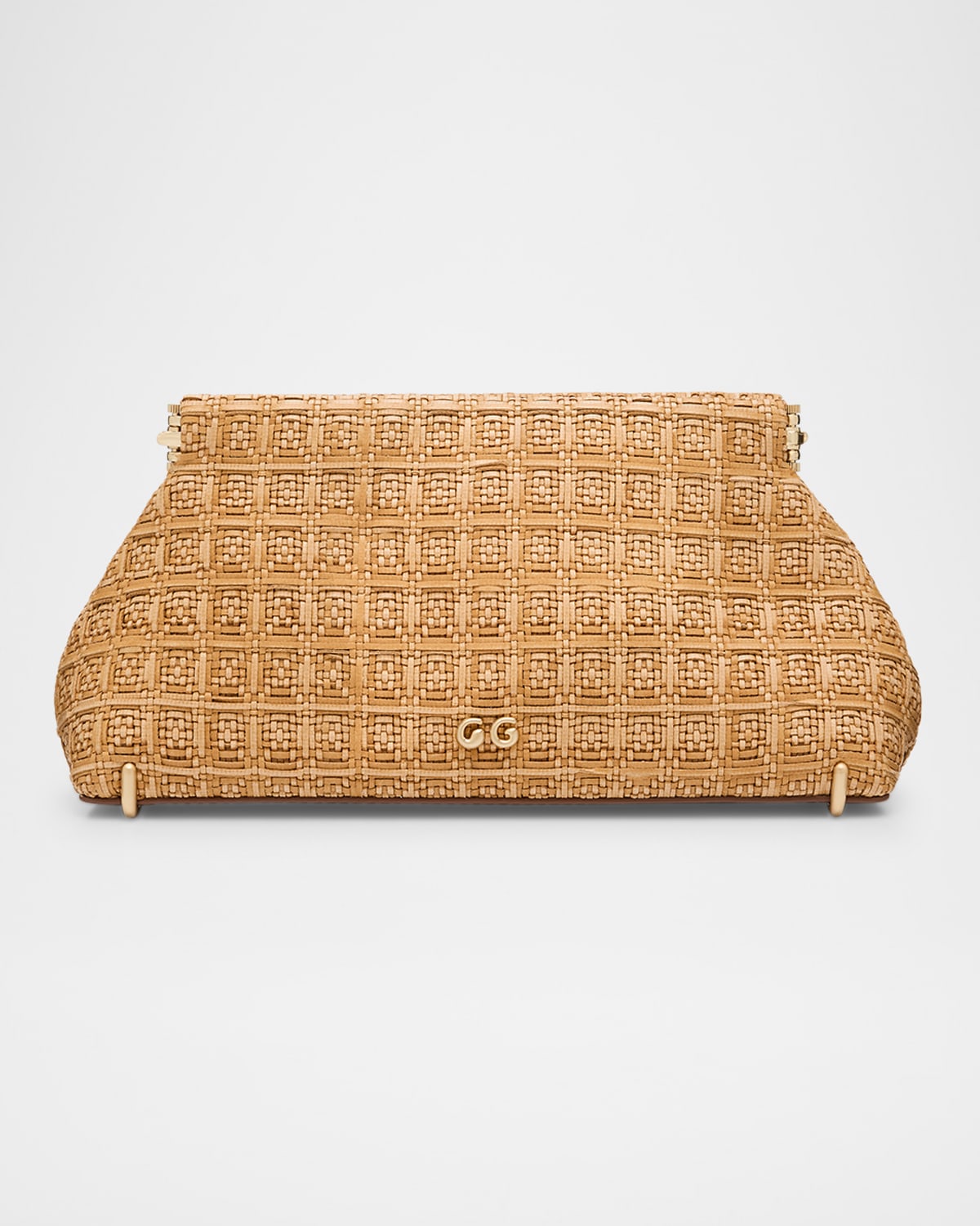 Shop Cult Gaia Lillia Mini Woven Clutch Bag In Toasted Natural