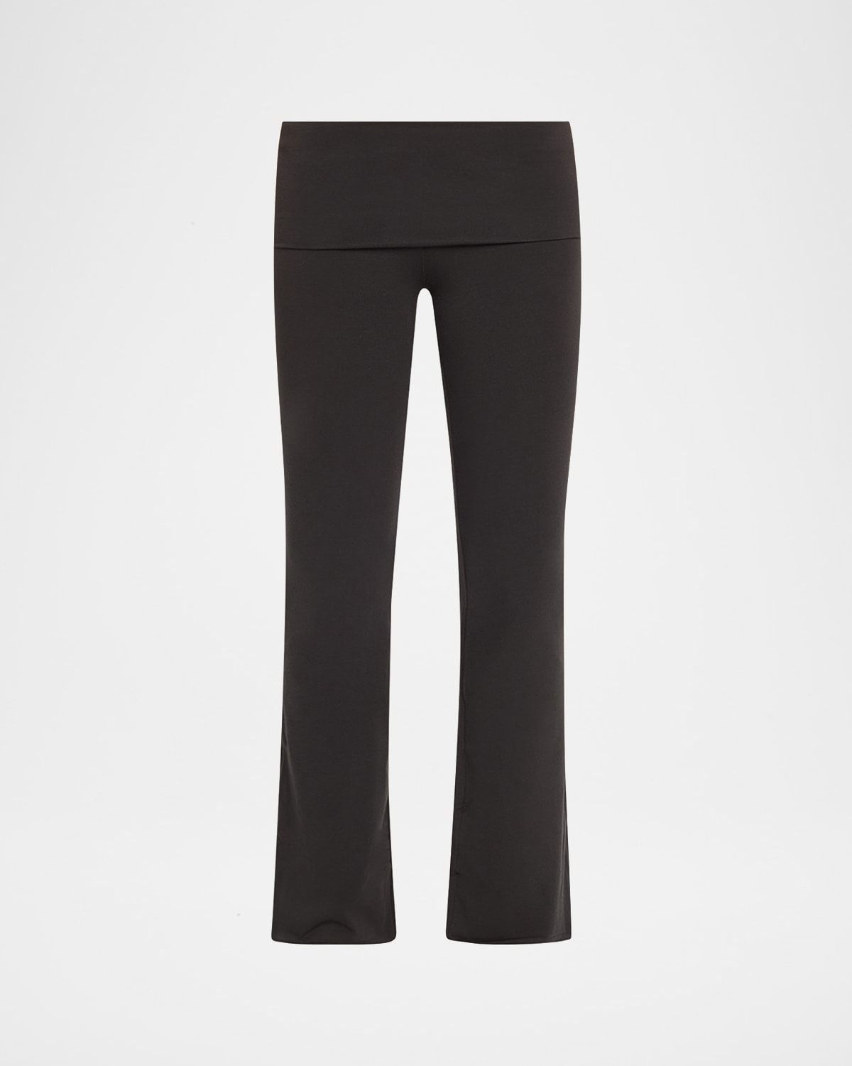 Cotton Jersey Foldover Flare-Leg Pants